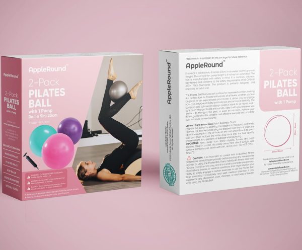 AppleRound 9-inch Pilates Ball with Pump - Small Exercise Ba...