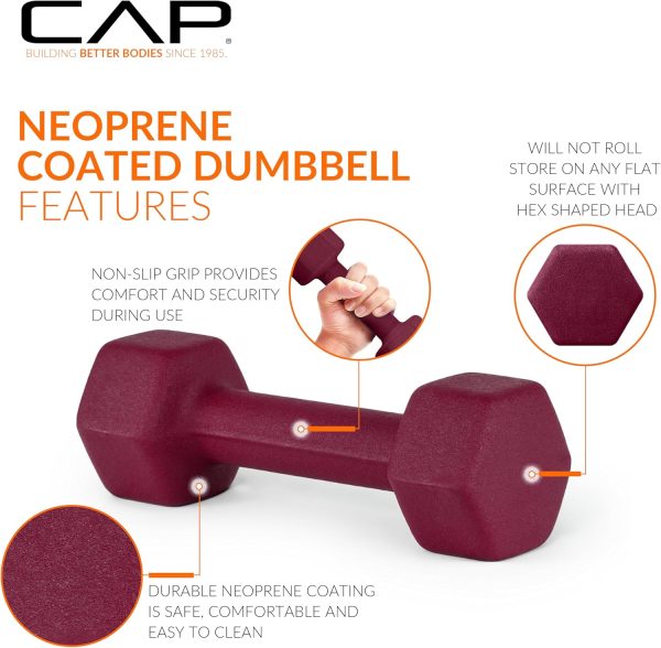 CAP Barbell Neoprene Dumbbell Hand Weights - Pair | Multiple...