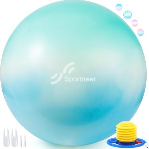 Sportneer Extra Thick Exercise Ball - 25.6''Yoga Ball with Q...
