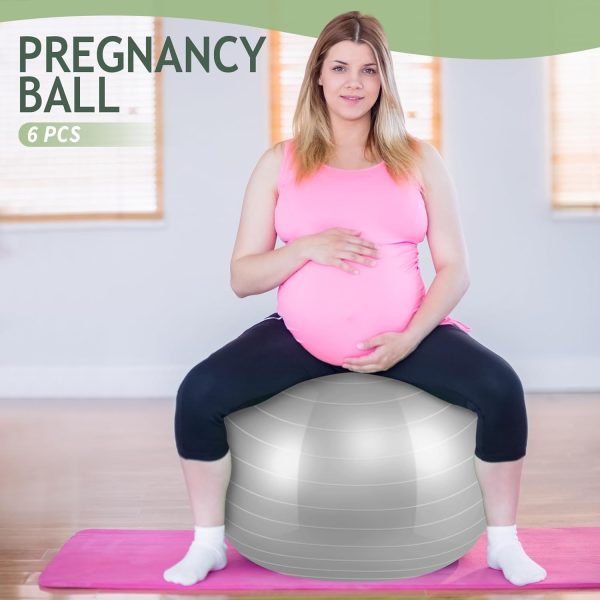 Hungdao 6 Pcs Exercise Ball Bulk Inflatable Pregnancy Ball 2...
