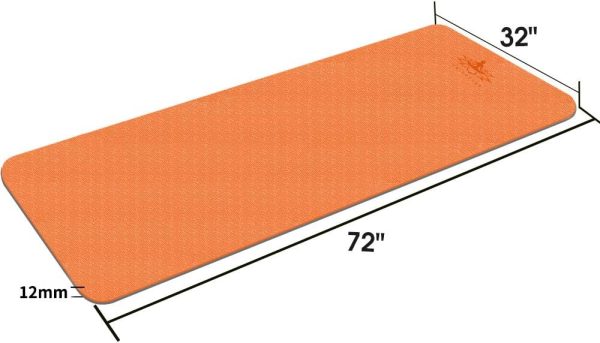 Hatha Yoga Extra Thick TPE Yoga Mat - 72"x 32" Thickness 1/2...