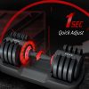 VEICK 25 lbs Pair Adjustable Dumbbell, Fast Adjust Weight Du...