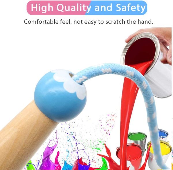 Jump Rope Kids, 7ft Adjustable Cotton Skipping Rope with Woo...