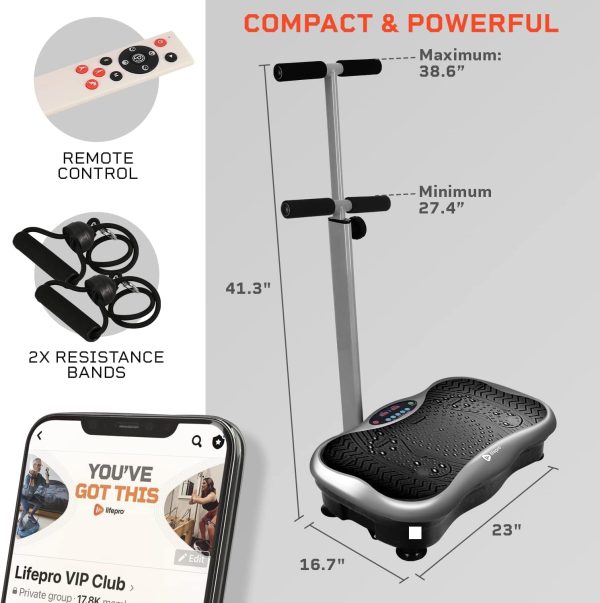 Lifepro Vibration Plate Exercise Machine with Magnetic Acupo...