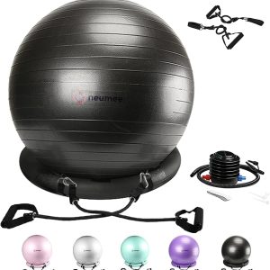 Exercise Ball Chair with Resistance Bands, Yoga Ball Office ...