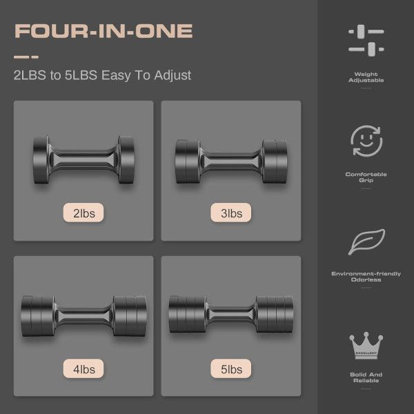 Adjustable Weight Dumbbells Set- A Pair 4lb 6lb 8lb 10lb (2l...