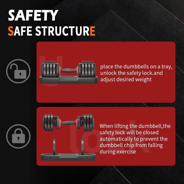 VEICK 25 lbs Pair Adjustable Dumbbell, Fast Adjust Weight Du...