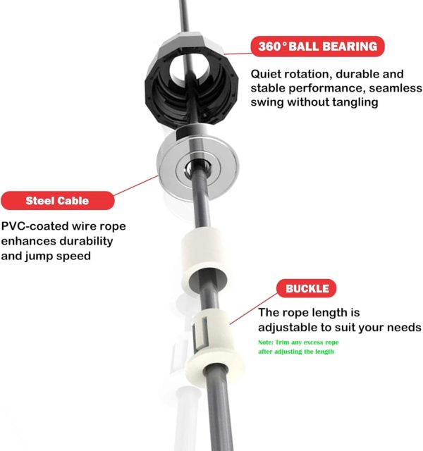 Jump Rope, Speed Jump Rope with Ball Bearings, Adjustable We...