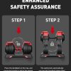 Adjustable Dumbbell, 52.5/54LBS with 12 Free Weights, 1-Sec ...