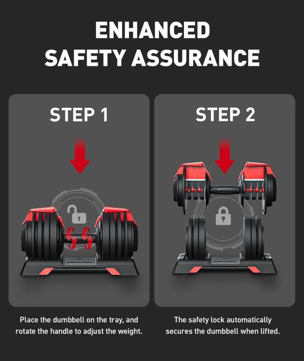 Adjustable Dumbbell, 52.5/54LBS with 12 Free Weights, 1-Sec ...
