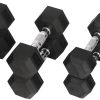 Premium Rubber Coated Hex Dumbbell Weight Set, Multiple Pack...