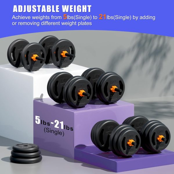 Adjustable Dumbbells 45lbs Free Weight Dumbbell Set with Con...