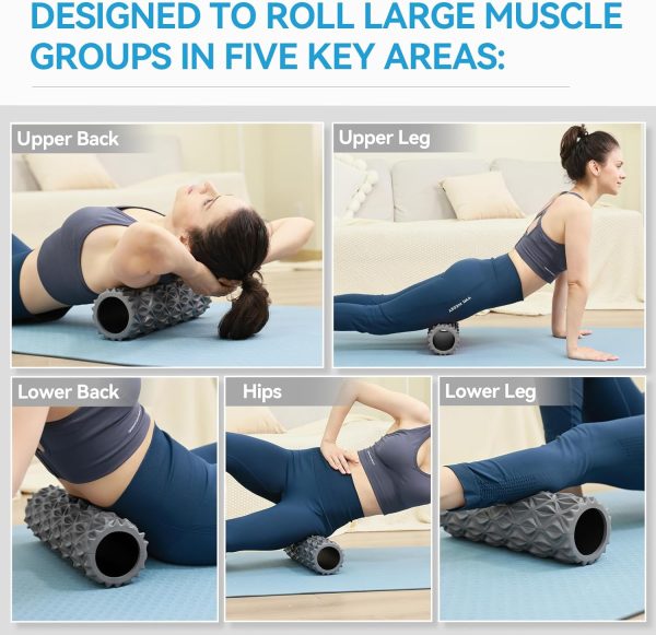 Foam Roller, 15inch Deep Tissue Massager for Muscle Massage,...