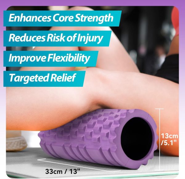Foam Roller for Muscle Massager, Patented 13" High Density E...
