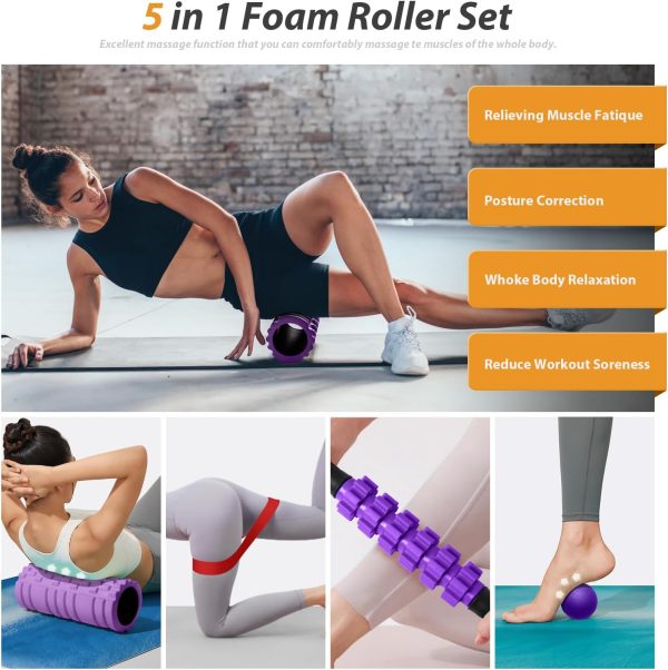 SUBCULTUREPICK5 in 1 Foam Roller Set for Deep Tissue Muscle ...