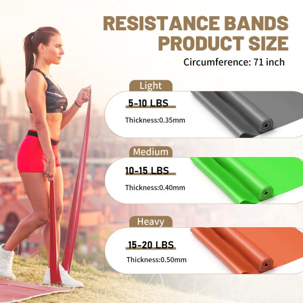 Resistance Bands Set, Exercise Bands, Elastic Workout Bands ...