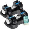 Lifepro Adjustable Dumbbells Set/Single - 15lb 43lb 55lb 90l...