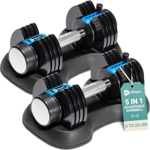 Lifepro Adjustable Dumbbells Set/Single - 15lb 43lb 55lb 90l...