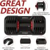 Adjustable Dumbbell 55LB Single Dumbbell Weight, 10-in-1 Wei...