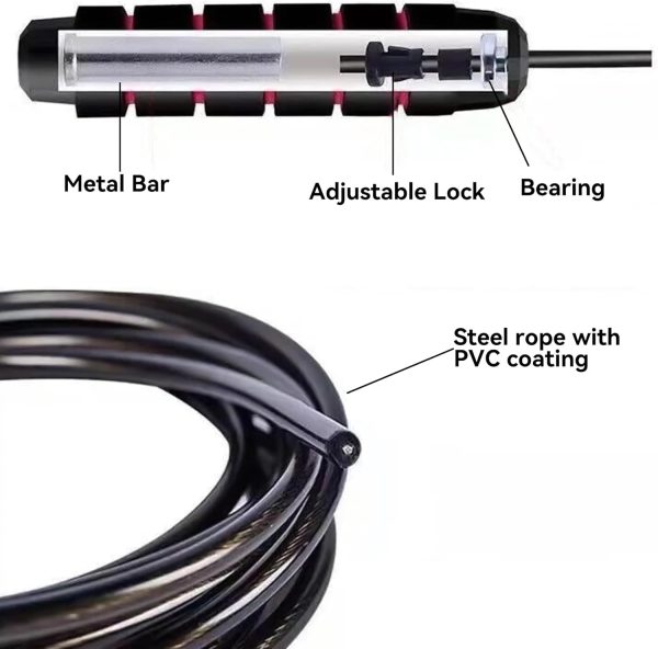 High-Speed Jump Rope with Ball Bearings, Adjustable Weighted...