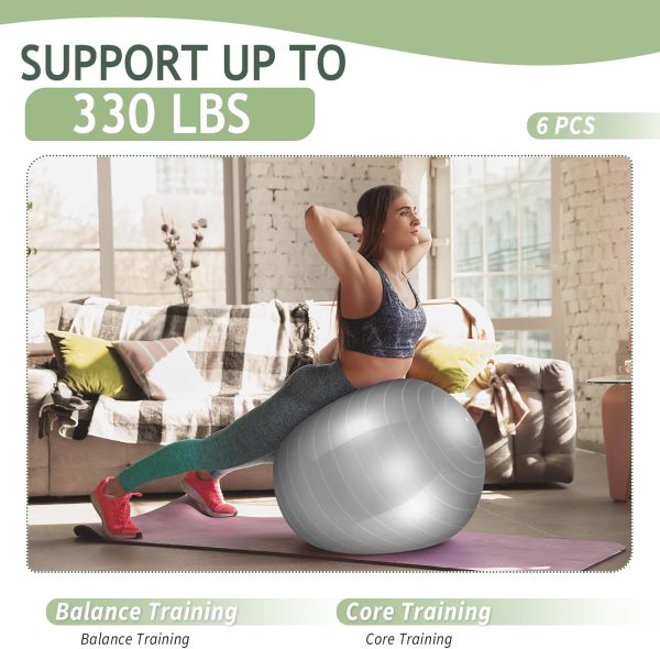 Hungdao 6 Pcs Exercise Ball Bulk Inflatable Pregnancy Ball 2...