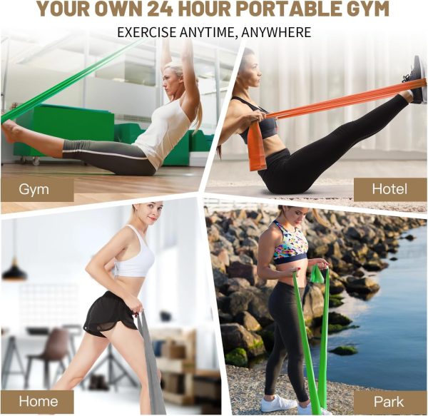 Resistance Bands Set, Exercise Bands, Elastic Workout Bands ...
