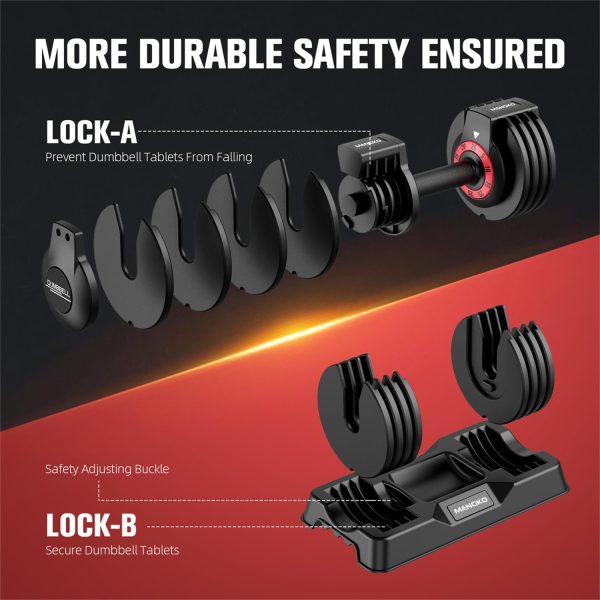 Mangko Adjustable Dumbbell Set 25LB Dumbbells Weight 5 in 1 ...