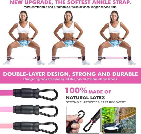 Ankle Resistance Bands with Cuffs, Ankle Bands for Working O...