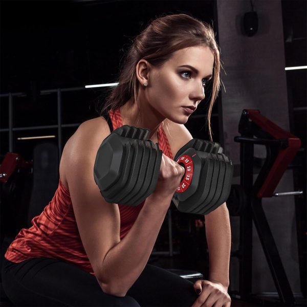 Adjustable Dumbbell 55LB Single Dumbbell Weight, 10-in-1 Wei...