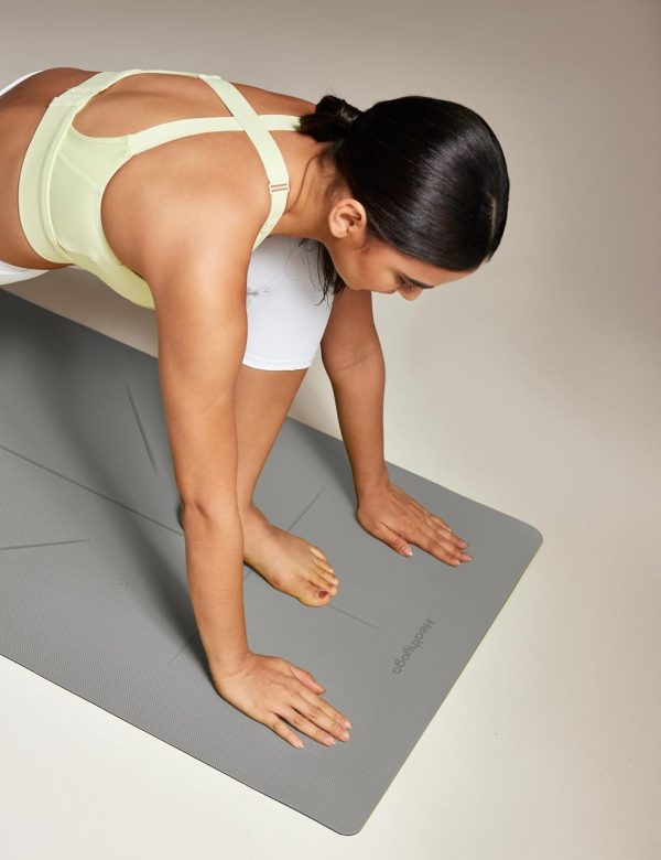 Heathyoga Eco Friendly Non Slip Yoga Mat, Body Alignment Sys...