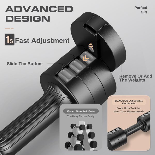 Adjustable Weight Dumbbells Set- A Pair 4lb 6lb 8lb 10lb (2l...