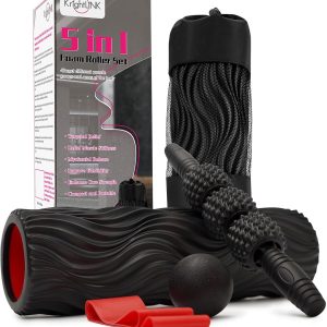 5 in 1 Foam Roller Set Muscle Massage Foam Ripple Roller for...