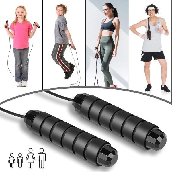 High-Speed Jump Rope with Ball Bearings, Adjustable Weighted...