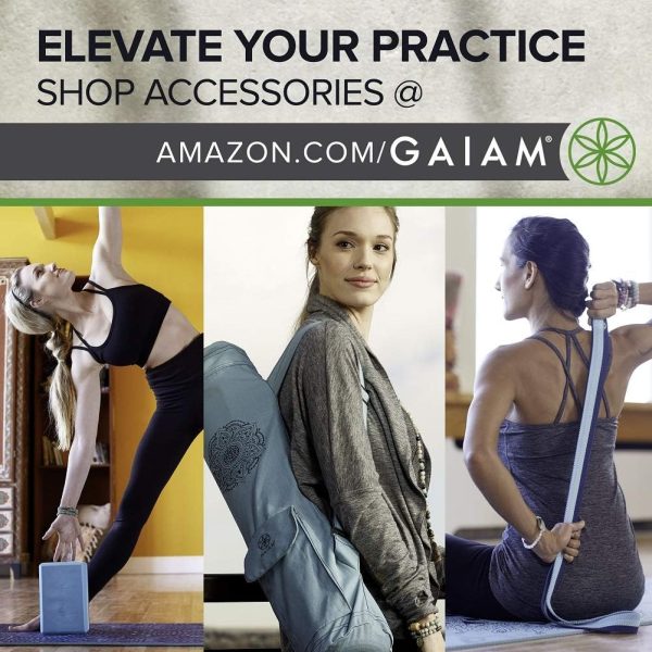 Gaiam Yoga Mat - Premium 5mm Print Thick Non Slip Exercise &...