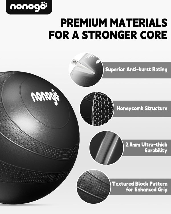 nonogo Anti-Burst Exercise Ball for Working Out - Stability ...