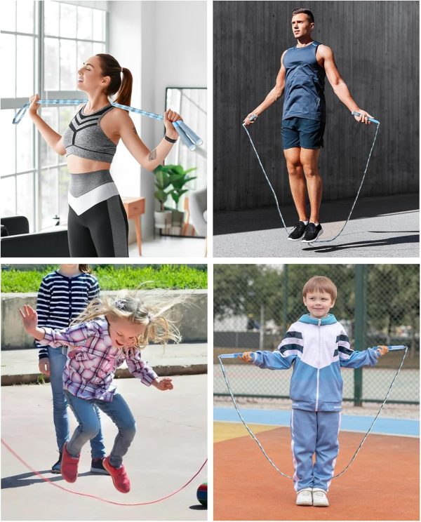 2 Pack Jump Rope for Kids, Upgraded Soft Beaded Jump Rope fo...