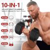 Adjustable Dumbbell 55LB Single Dumbbell Weight, 10-in-1 Wei...