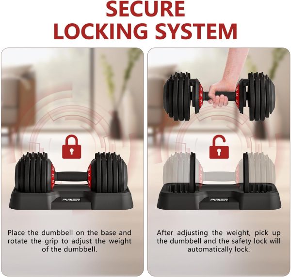 Adjustable Dumbbell 55LB Single Dumbbell Weight, 10-in-1 Wei...