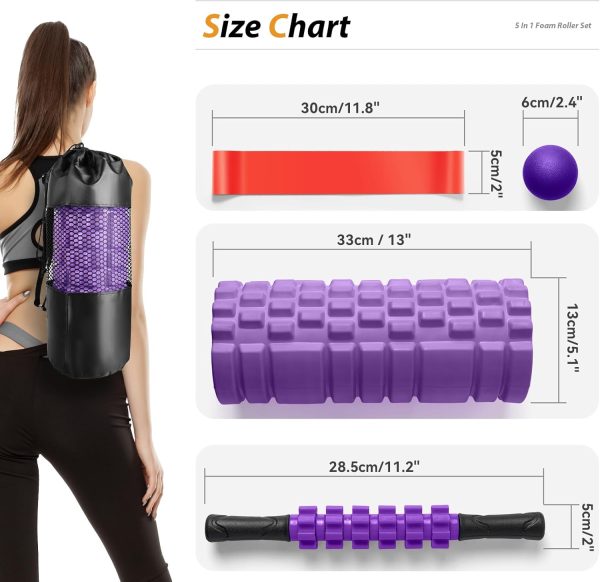 SUBCULTUREPICK5 in 1 Foam Roller Set for Deep Tissue Muscle ...