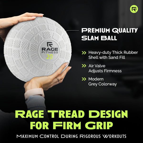 Slam Balls for Exercise, Tread Texture for Firm Grip, Full B...