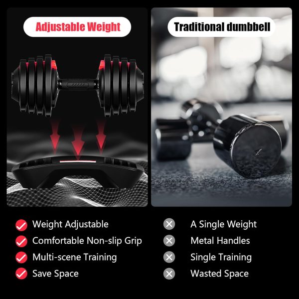 Adjustable Dumbbell Set, 40LB to 3LB Weight Set, 12 Free Wei...