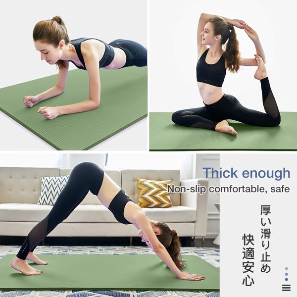 Thick Yoga Mat Non Slip, Large Size 72" L x 32" W x 0.6" TH,...
