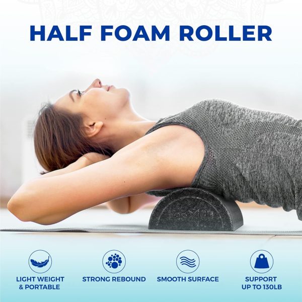 Yes4All High Density Half Round Foam Roller Support Pain Rel...
