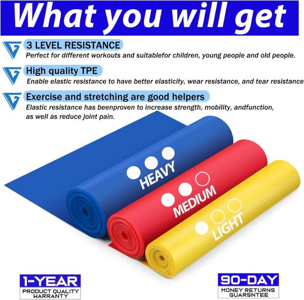 Resistance Bands for Working Out, Exercise Bands Set for 3, ...