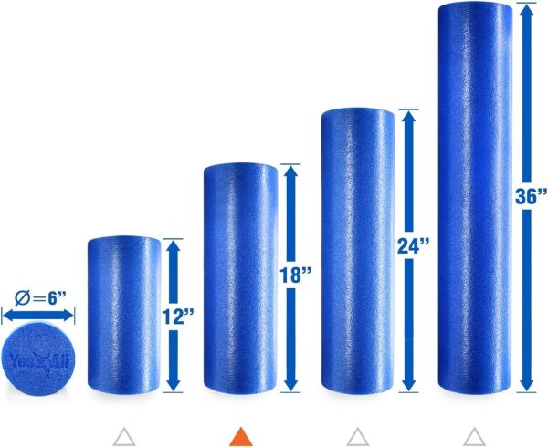 Yes4All Low Density Round PE 12/18/ 24/36 inch Foam Rollers ...