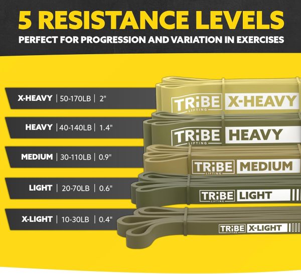 Long Resistance Bands for Working Out Men and Women - Set of...