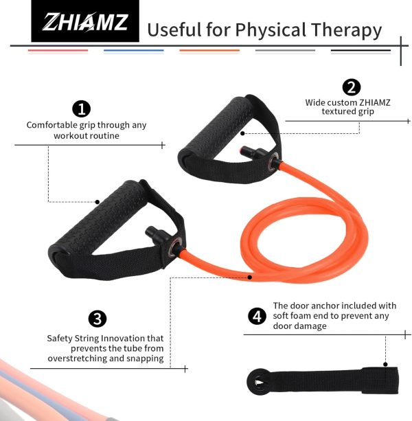 Resistance Bands with Handles, Single Resistance Tubes, Work...