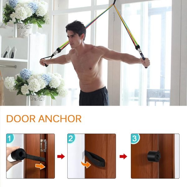Resistance Bands Set (12pcs), Workout Bands with Handles, Do...