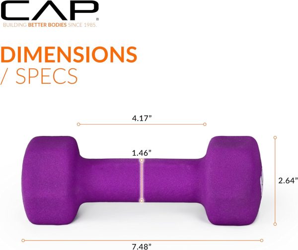 CAP Barbell Neoprene Dumbbell Hand Weights - Pair | Multiple...