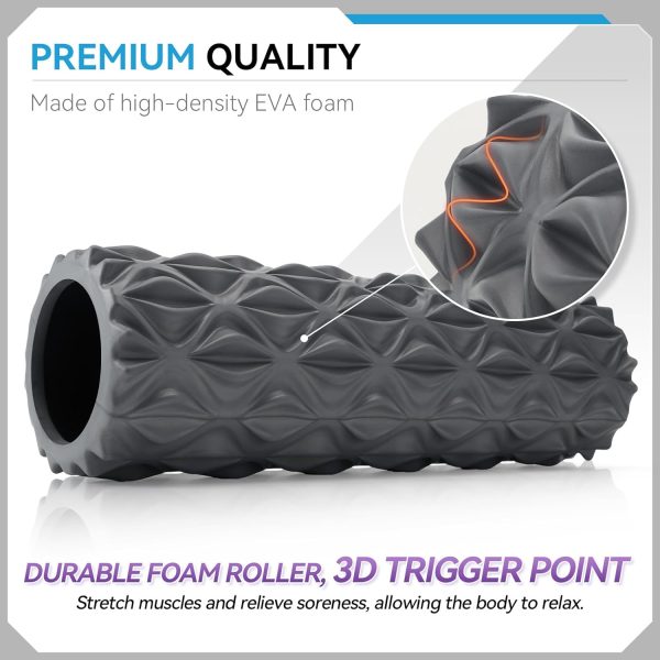 Foam Roller, 15inch Deep Tissue Massager for Muscle Massage,...
